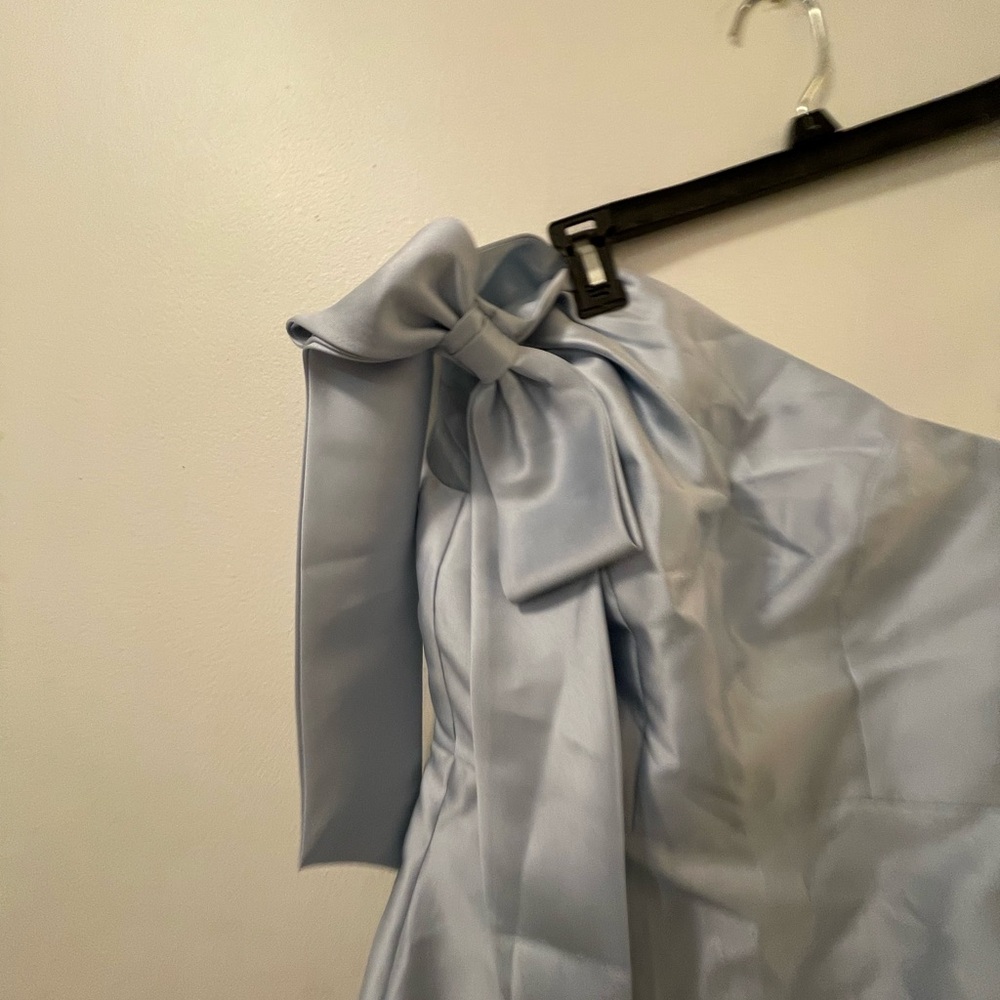ALFRED SUNG Light Blue One-Shoulder Dress NEW - Picture 4 of 10